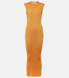Jil Sander Sleeveless Jersey Midi Dress In Amber