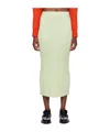 Jil Sander Green Paneled Midi Skirt In White