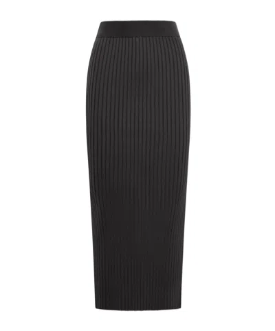 Jil Sander Ribbed-knit Pencil Skirt In Black