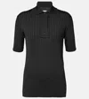 Jil Sander Ribbed-knit Polo Shirt In Black