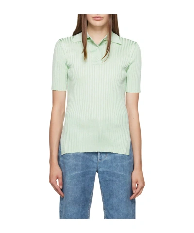 Jil Sander Ribbed Knit Polo Shirt In Red