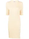 Jil Sander Ribbed-knit Short Tunic Dress In Yellow
