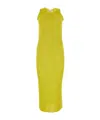 Jil Sander Ribbed-knit Sleeveless Midi Dress In Yellow