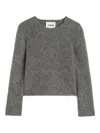 Jil Sander Ribbed Knit Sweater In Gray