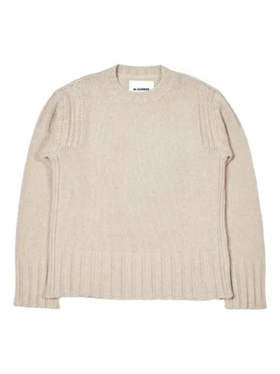 Jil Sander Ribbed-knit Sweater In Gray