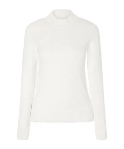 Jil Sander Ribbed Knit Sweater In White