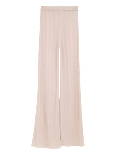 Jil Sander Ribbed-knit Trousers In Neutrals
