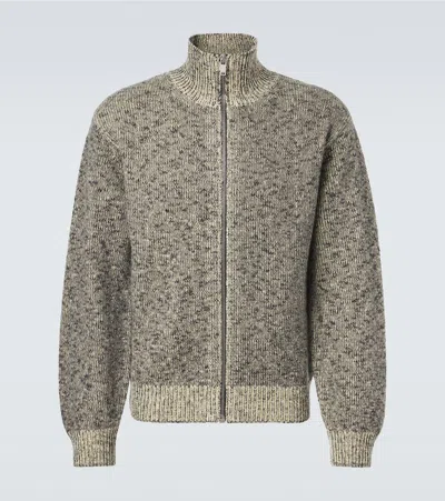 Jil Sander Ribbed-knit Wool And Cotton Blouson In Green