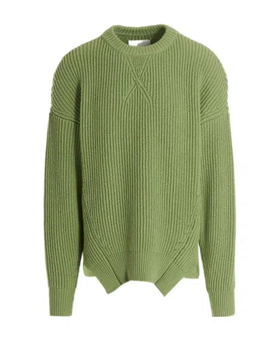 JIL SANDER JIL SANDER RIBBED KNITTED ASYMMETRIC JUMPER