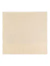 Jil Sander Ribbed-knit Wool Scarf In Neutral