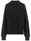 Jil Sander Wool Crew Neck Sweater With Asymmetric Detail In Black
