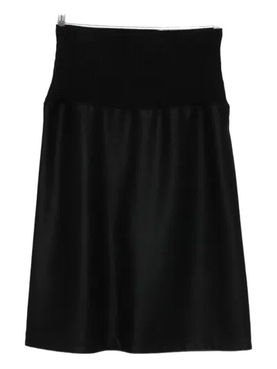 Jil Sander Ribbed Midi Skirt In Black