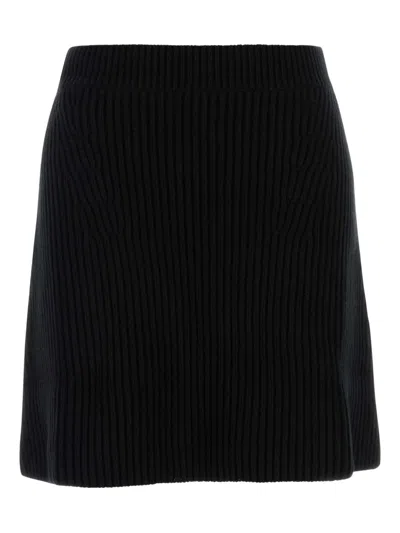 Jil Sander A-line Satin Mini Skirt In Blue
