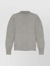 Jil Sander Ribbed Mock Neck Knitwear With Relaxed Fit In Grey