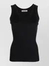 Jil Sander Ribbed Scoop Neck Sleeveless Top In Black