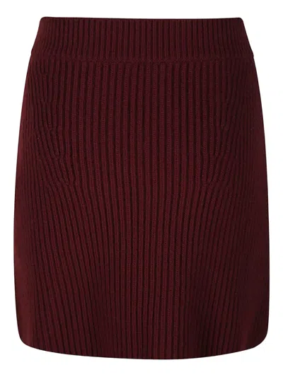 Jil Sander Ribbed Skirt In Red