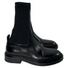 Jil Sander Ribbed Sock Chelsea Ankle Boots In Black Leather In Black