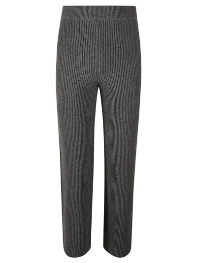 Jil Sander Rib Waist Knit Track Pants In Black