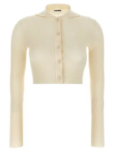 Jil Sander Ribbed Stretch Wool And Viscose Blend Cardigan