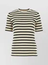 Jil Sander Ribbed Striped Cotton Short-sleeve T-shirt In Multi