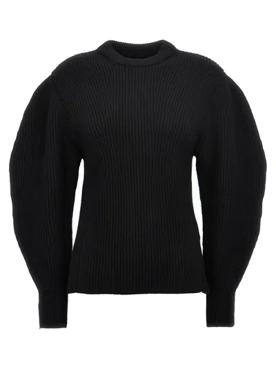 Jil Sander Ribbed Sweater In Black