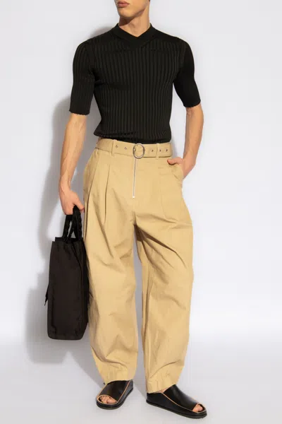 Jil Sander Ribbed T-shirt In Black