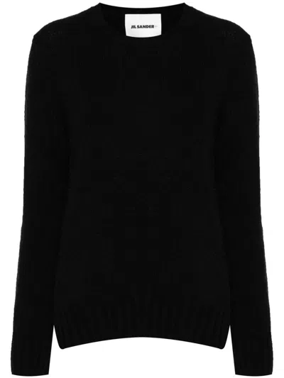 Jil Sander Ribbed-trim Sweater In Black