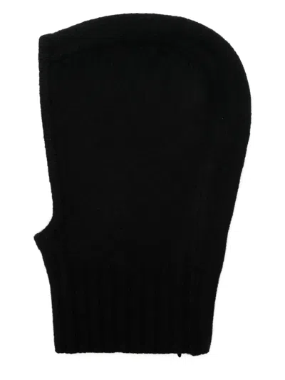 Jil Sander Ribbed-trim Wool Balaclava In Schwarz