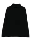 Jil Sander Ribbed Turtleneck Cape In Black