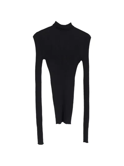 Pre-owned Jil Sander Ribbed Turtleneck Top In Black