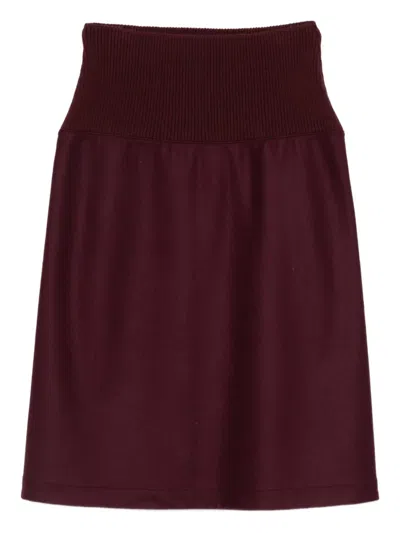 Jil Sander Ribbed-waist Skirt In Burgundy