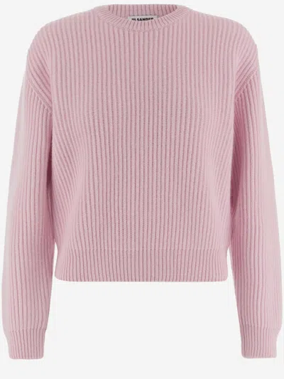 Jil Sander Ribbed Wool Sweater In Animal Print