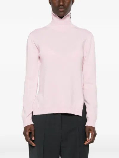 Jil Sander Ribbed-hem Turtleneck Sweater In Pink