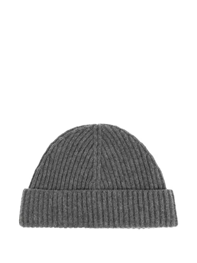 Jil Sander Ribbed-knit Beanie Hat In Gray