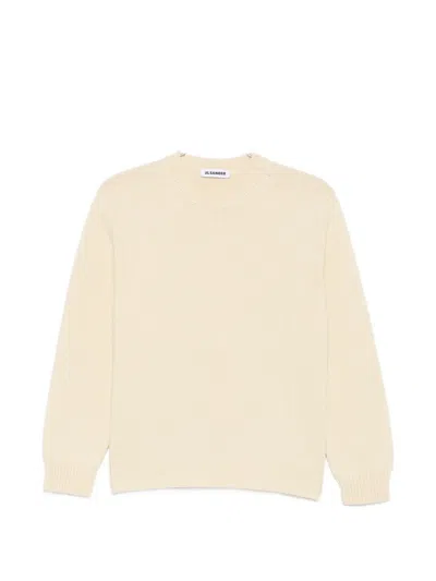 Jil Sander Ribbed-knit Crew-neck Sweater In Gold