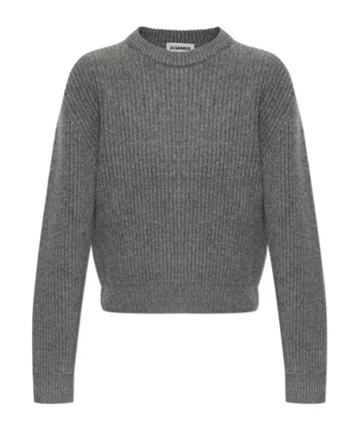 Jil Sander Ribbed-knit Sweater In Gray