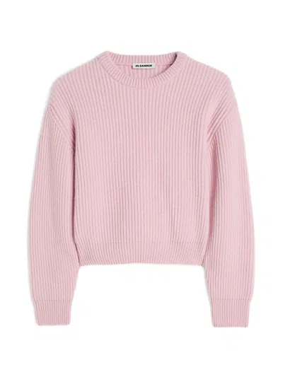 Jil Sander Ribbed-knit Sweatshirt In Pink