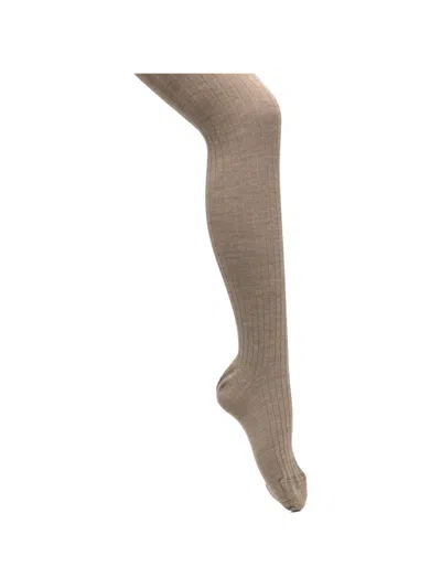 Jil Sander Ribbed-knit Tights In Brown