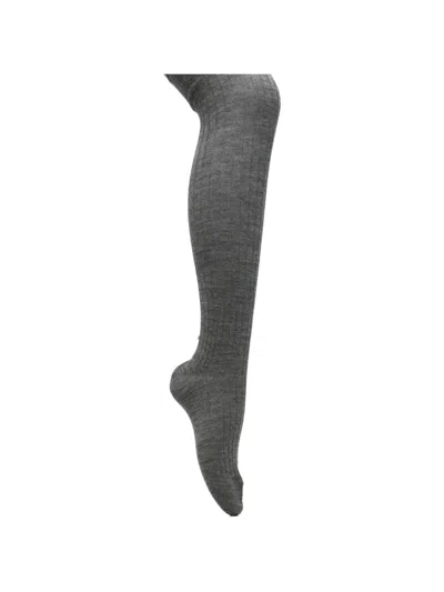 Jil Sander Ribbed-knit Tights In Grey