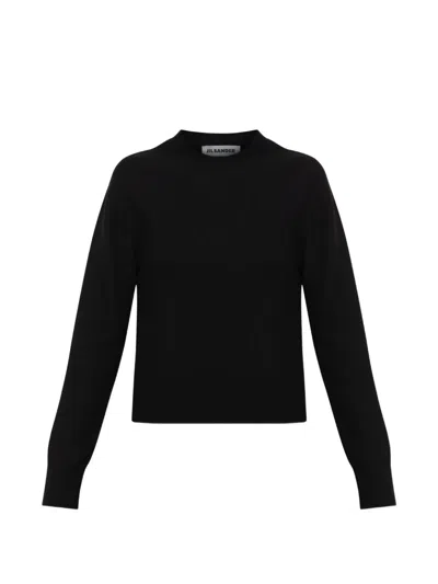 Jil Sander Ribbed-trim Sweater In Black