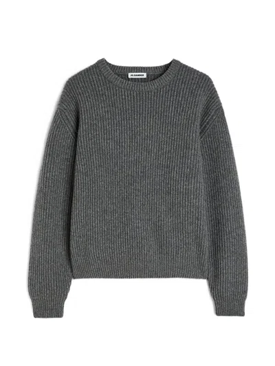 Jil Sander Rib-knit Wool Sweater In Black
