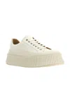 Jil Sander Man Sneakers Ivory Size 10 Textile Fibers In White