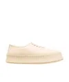 Jil Sander Ridged-sole Leather Sneakers In Nude