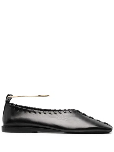 JIL SANDER RING-DETAIL BALLERINA SHOES