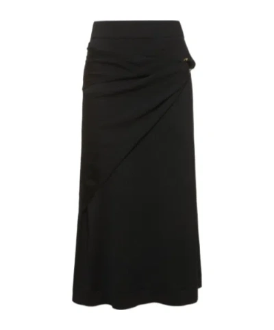 Jil Sander Woman Midi Skirt Black Size 6 Virgin Wool