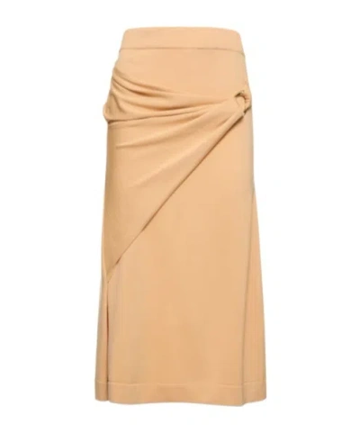 Jil Sander Ring Detail Mid-length Skirt In Brown