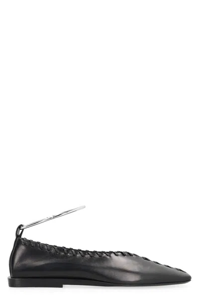 JIL SANDER JIL SANDER RING LEATHER BALLET FLATS