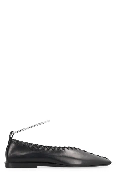 JIL SANDER JIL SANDER RING LEATHER BALLET FLATS