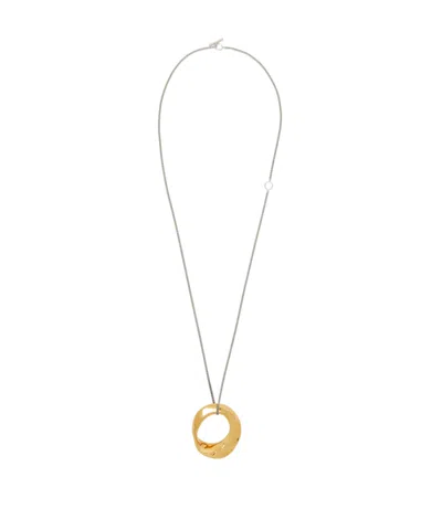 Jil Sander Ring Pendant Necklace In Gray