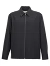 Jil Sander Minimalist Zippered Wool Overshirt In Black